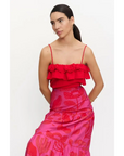 COMPAÑIA FANTASTICA TOP DE VOLANTE ROJO