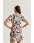 COMPANIA FANTASTICA VESTIDO CORTO CON ESTAMPADO GUINDA
