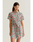 COMPANIA FANTASTICA VESTIDO CORTO CON ESTAMPADO GUINDA