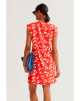 COMPANIA FANTASTICA VESTIDO CORTO CON ESTAMPADO RED GUINDA