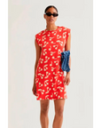 COMPANIA FANTASTICA VESTIDO CORTO CON ESTAMPADO RED GUINDA