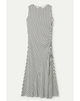 COMPANIA FANTASTICA VESTIDO LARGO CON ESTAMPADO DE RAYAS NEGRO