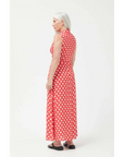 COMPAÑIA FANTASTICA VESTIDO LARGO DE LUNARES ROJO
