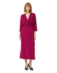 COMPAÑÍA FANTÁSTICA VESTIDO LARGO DRAPEADO FUCSIA
