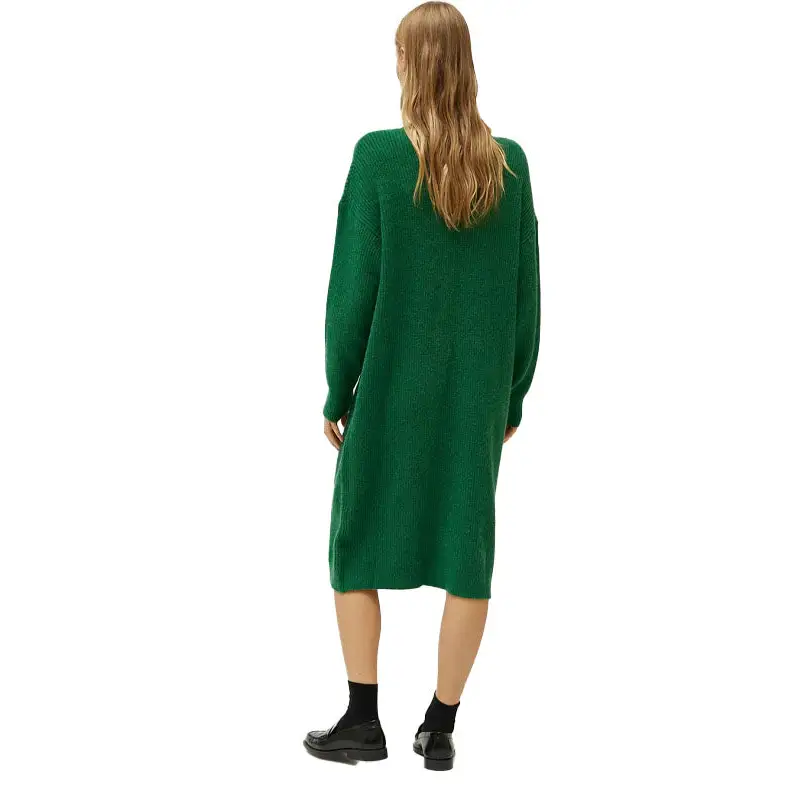 COMPAÑÍA FANTÁSTICA VESTIDO MIDI CUELLO PICO VERDE