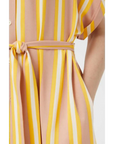 COMPAÑIA FANTASTICA VESTIDO MIDI MARRON Y MOSTAZA