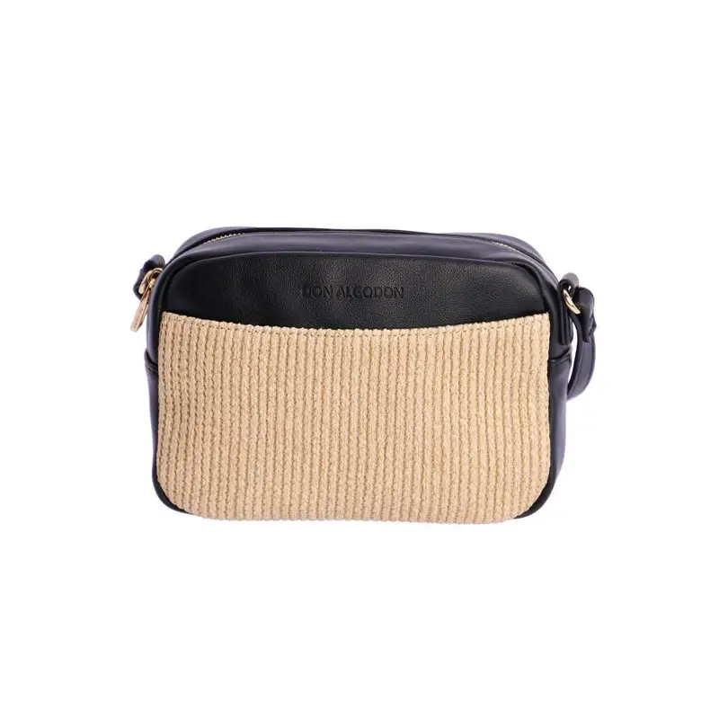 DON ALGODON BANDOLERA NATURAL/NEGRO TALLA ÚNICA