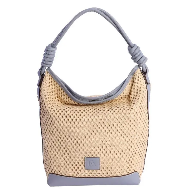DON ALGODON SHOPPER RAFIA AZUL - TALLA ÚNICA