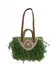 DON ALGODÓN BOLSO DE RAFIA VERDE - TALLA ÚNICA