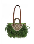 DON ALGODÓN BOLSO DE RAFIA VERDE - TALLA ÚNICA