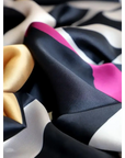 DON ALGODÓN PAÑUELO ESTAMPADO NEGRO Y ROSA - TALLA ÚNICA