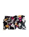 DON ALGODÓN PAÑUELO ESTAMPADO NEGRO Y ROSA - TALLA ÚNICA