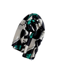 DON ALGODÓN PAÑUELO ESTAMPADO NEGRO Y VERDE - TALLA ÚNICA