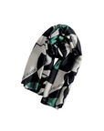DON ALGODÓN PAÑUELO ESTAMPADO NEGRO Y VERDE - TALLA ÚNICA