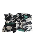 DON ALGODÓN PAÑUELO ESTAMPADO NEGRO Y VERDE - TALLA ÚNICA