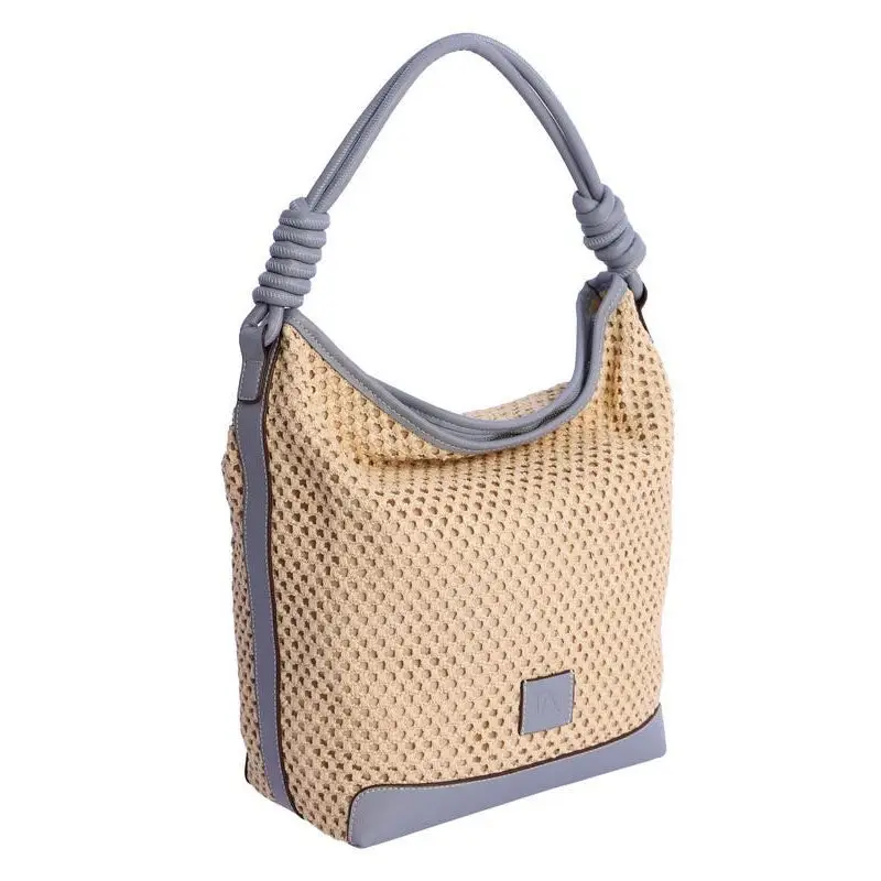 DON ALGODON SHOPPER RAFIA AZUL - TALLA ÚNICA