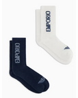 EA7 2-PACK SHORT SOCKS ARMANI BLUE/WHITE - TALLA ÚNICA / SIN c