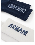 EA7 2-PACK SHORT SOCKS ARMANI BLUE/WHITE - TALLA ÚNICA / SIN c