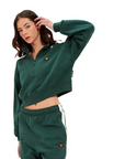 ELLESSE INNOCENZO CROP SWEATSHIRT DARK GREEN