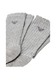 EMPORIO ARMANI 2 PACK SHORT SOCKS LUREX GREY - TALLA ÚNICA