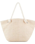 EMPORIO ARMANI UNISEX RAFFIA SHOPPING BAG ECRU - TALLA ÚNICA