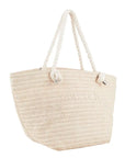 EMPORIO ARMANI UNISEX RAFFIA SHOPPING BAG ECRU - TALLA ÚNICA