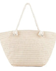 EMPORIO ARMANI UNISEX RAFFIA SHOPPING BAG ECRU - TALLA ÚNICA