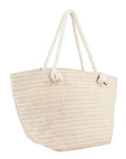 EMPORIO ARMANI UNISEX RAFFIA SHOPPING BAG ECRU - TALLA ÚNICA