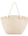 EMPORIO ARMANI UNISEX RAFFIA SHOPPING BAG ECRU - TALLA ÚNICA