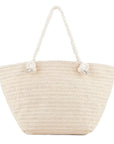 EMPORIO ARMANI UNISEX RAFFIA SHOPPING BAG ECRU - TALLA ÚNICA