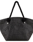 EMPORIO ARMANI UNISEX RAFFIA SHOPPING BAG NEGRO - TALLA ÚNICA