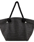EMPORIO ARMANI UNISEX RAFFIA SHOPPING BAG NEGRO - TALLA ÚNICA