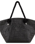 EMPORIO ARMANI UNISEX RAFFIA SHOPPING BAG NEGRO - TALLA ÚNICA