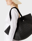 EMPORIO ARMANI UNISEX RAFFIA SHOPPING BAG NEGRO - TALLA ÚNICA