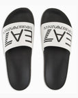 EMPORIO ARMANI WATER SPORTS VISIBILITY SLIPPE WHITE BLACK