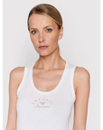 EMPORIO ARMANI WOMAN KNITTED LOUNGEWEAR TANK BLANC