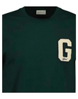 GANT G BADGE T-SHIRT TARTAN GREEN - textil