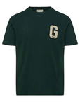 GANT G BADGE T-SHIRT TARTAN GREEN - textil
