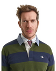 GANT REG CHAMBRAY STRIPE HEAVY RUGGER COUNTRY GREE - textil