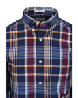 GANT REG CLASSIC POPLIN CHECK PERSIAN BLUE - textil