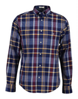 GANT REG CLASSIC POPLIN CHECK PERSIAN BLUE - textil