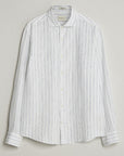 GANT REG LINEN STRIPE SHIRT WHITE