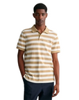 GANT REGULAR PIQUE POLO DE RAYAS BLANCO/BEIGE