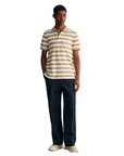 GANT REGULAR PIQUE POLO DE RAYAS BLANCO/BEIGE