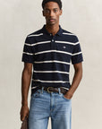 GANT STRIPED SS POLO OCS EVENING BLUE