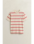 GANT STRIPED SS TSHIRT GOTS CREAMED WHITE