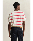 GANT STRIPED SS TSHIRT GOTS CREAMED WHITE