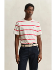 GANT STRIPED SS TSHIRT GOTS CREAMED WHITE