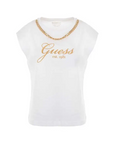 GUESS CAMISETA GUESS CRYSTAL LOGO BLANCO