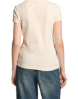 GUESS CN SS LOGO LACE TEE COSMIC VANILLA